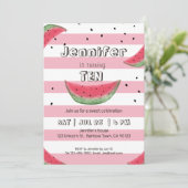 Watermelon Rosa Geburtstagseinladungen Einladung (Stehend Vorderseite)
