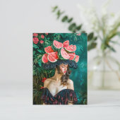 Watermelon Rose Fantasy Portrait Feiertagspostkarte (Stehend Vorderseite)