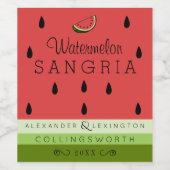 Watermelon Sangria Weinetikett (Einzelnes Label)