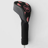 Watermelon-Scheiben-Muster Monogram Pink Black Golf Headcover (angewinkelt)