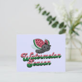 Watermelon Season Ladybug Postkarte (Stehend Vorderseite)
