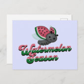 Watermelon Season Ladybug Postkarte (Vorne/Hinten)