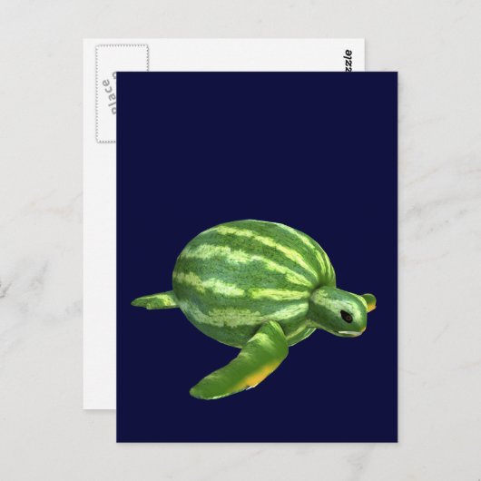 Watermelon Seaturtle Postkarte (Vorne/Hinten)