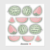 Watermelon Sketches Icons Sticker Set (Blatt)
