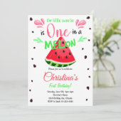 Watermelon Slice 1. Geburtstag Einladung (Stehend Vorderseite)