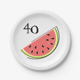 Watermelon Slice 40-Age-Papier-Teller Pappteller
