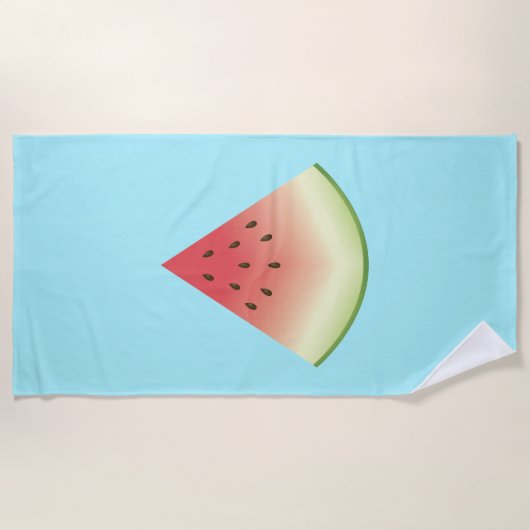 Watermelon Slice auf blauem Hintergrund Farbe Strandtuch (Vorderseite)
