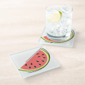 Watermelon Slice Glasuntersetzer (Schrägansicht)