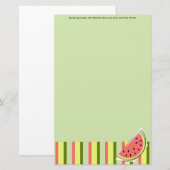 Watermelon Slice Green Stripe Klassischer Text Briefpapier (Vorne/Hinten)