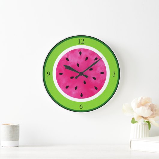 Watermelon Slice Große Wanduhr (Zuhause)