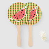 Watermelon Slice Karo Fächer (Vorne und Hinten)