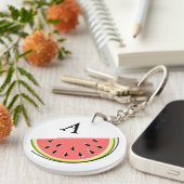 Watermelon Slice Monogram beidseitig Schlüsselanhänger (Vorderseite rechts)