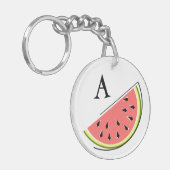 Watermelon Slice Monogram beidseitig Schlüsselanhänger (Vorderseite links)