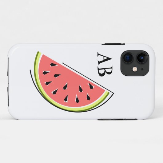 Watermelon Slice 'Monogram' iPhone Case (Rückseite (Horizontal))