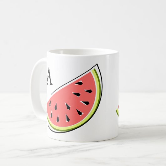 Watermelon Slice Monogram Kaffeetasse (Vorderseite Links)