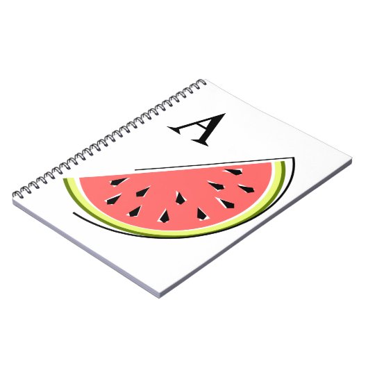 Watermelon Slice Monogram Notizblock (Linke Seite)