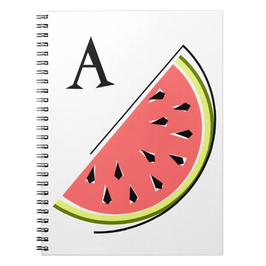 Watermelon Slice Monogram Notizblock (Vorderseite)