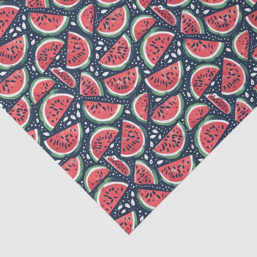 Watermelon Slice Muster auf Blue Decoupage Seidenpapier (Ausschnitt)