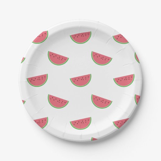 Watermelon Slice Muster Sommer Party Papier Teller (Vorderseite)