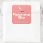 Watermelon Slice Niedlich Symbol Soy Candles Label Quadratischer Aufkleber (Tasche)