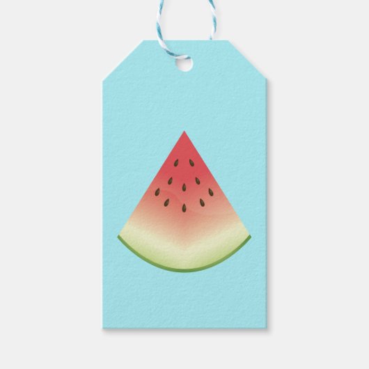 Watermelon Slice On Blue Color Geschenkanhänger (Vorderseite)