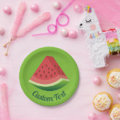 Watermelon Slice Paper Plate Pappteller (Party)
