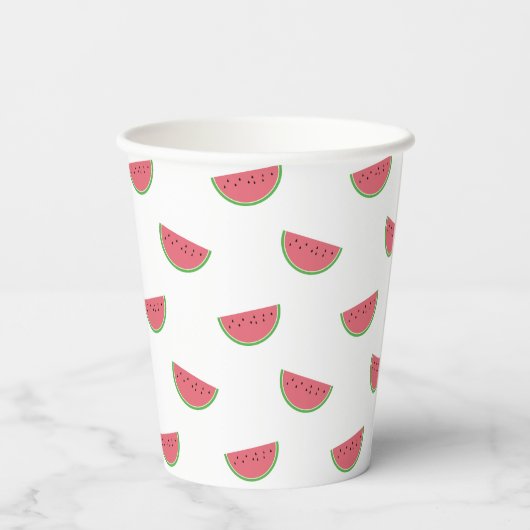 Watermelon Slice Pattern Sommer Party Papier Cups Pappbecher (Rückseite)