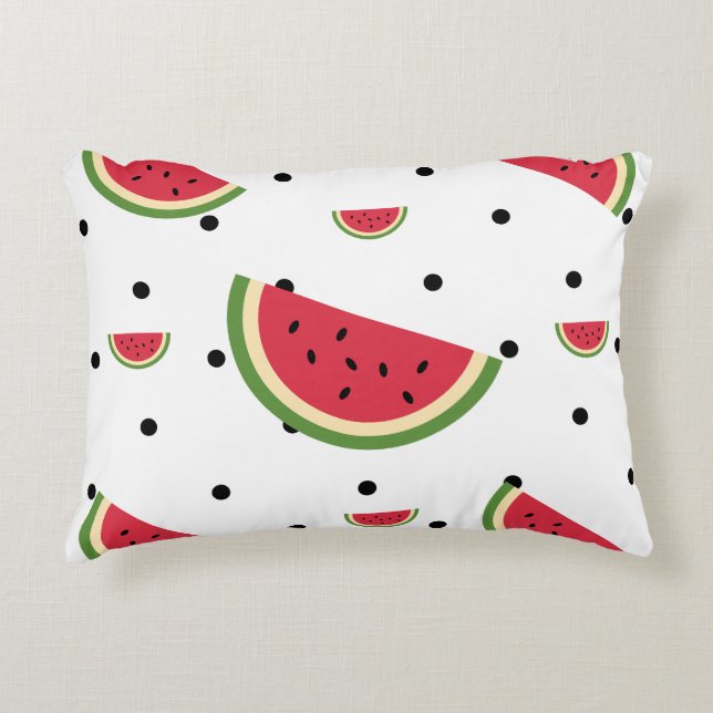 Watermelon Slice Pattern | Summer Picnic & Patriot Dekokissen (Vorderseite)