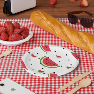 Watermelon Slice Pattern Summer Picnic & Patriot Pappteller