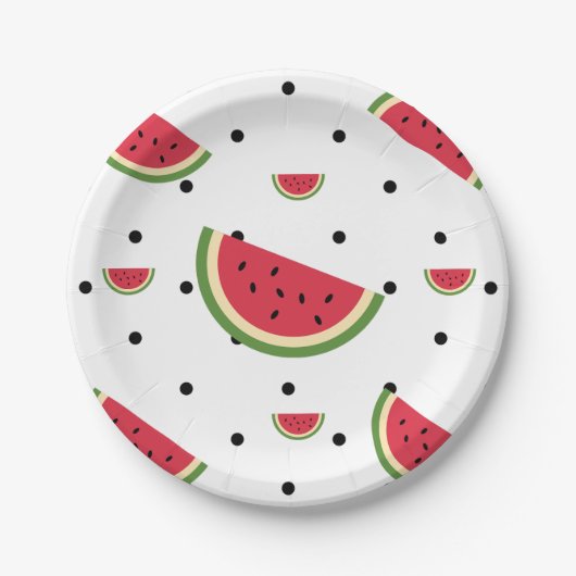 Watermelon Slice Pattern | Summer Picnic & Patriot Pappteller (Vorderseite)