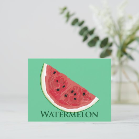 Watermelon Slice Postkarte (Stehend Vorderseite)
