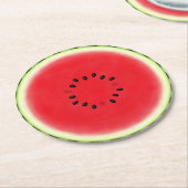 Watermelon Slice Runder Pappuntersetzer (Angewinkelt)