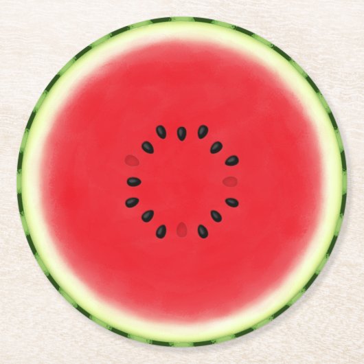 Watermelon Slice Runder Pappuntersetzer (Vorderseite)