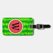 Watermelon Slice Sommer Frucht mit Rind Monogram Gepäckanhänger (Vorderseite horizontal)