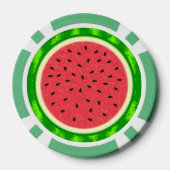 Watermelon Slice Sommer Frucht mit Rind Monogram Pokerchips (Rückseite)