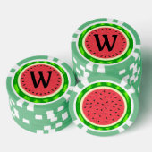 Watermelon Slice Sommer Frucht mit Rind Monogram Pokerchips (Stapel)