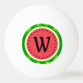 Watermelon Slice Sommer Frucht mit Rind Monogram Tischtennisball (Rückseite)