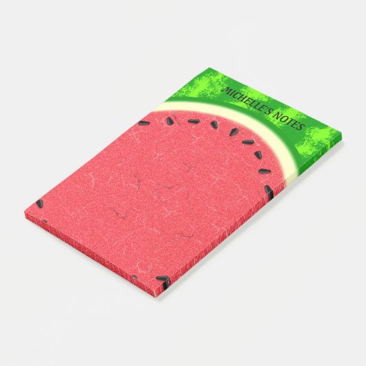 Watermelon Slice Sommer Früchte mit Rind Post-it Klebezettel (angewinkelt)