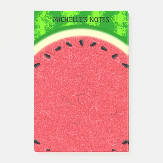 Watermelon Slice Sommer Früchte mit Rind Post-it Klebezettel (Vorderseite)