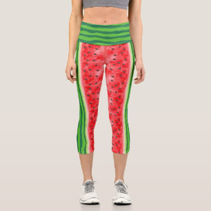 Watermelon Slice Sommer helle Früchte Capri Leggings