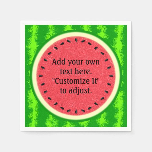 Watermelon Slice Sommer Obst Personalisiert Serviette (Vorderseite)