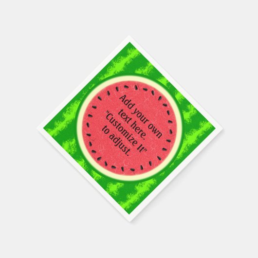 Watermelon Slice Sommer Obst Personalisiert Serviette (Ecke)