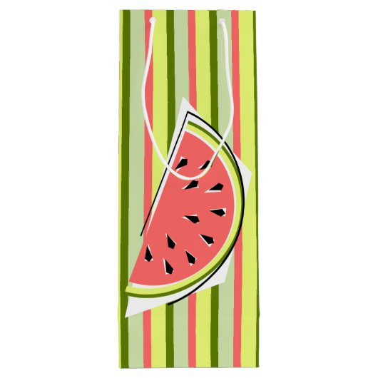 Watermelon Slice Stripe Classic Geschenktüte Für Weinflaschen (Rückseite)