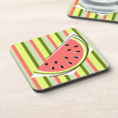 Watermelon Slice Stripe Classic Getränkeuntersetzer (Linke Seite)