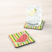 Watermelon Slice Stripe Classic Getränkeuntersetzer (Rechte Seite)