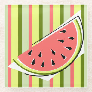 Watermelon Slice Stripe Classic Glasuntersetzer
