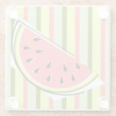 Watermelon Slice Stripe Classic Glasuntersetzer (Rückseite)