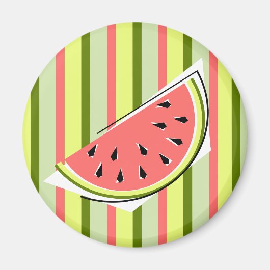 Watermelon Slice Stripe Classic Magnet (Vorne)