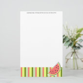 Watermelon Slice Stripe Klassischer Text Briefpapier (Stehend Vorderseite)