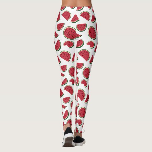 Watermelon Slice Summer Pattern Leggings (Rückseite)